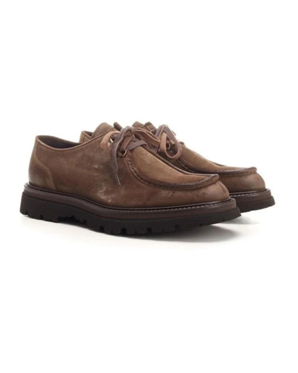 Corvari Brown Laced Shoes for men