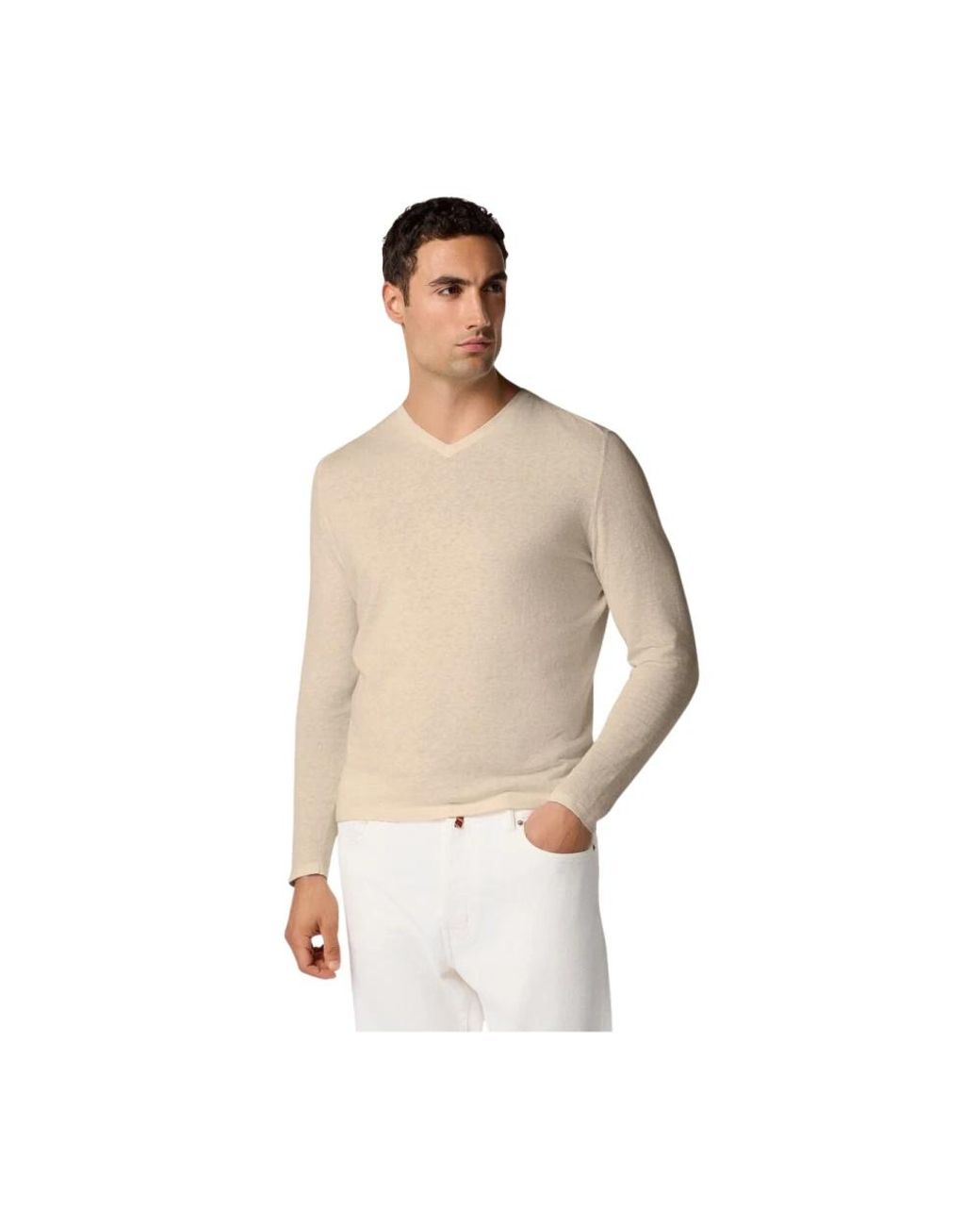 Brooks Brothers Natural V-Neck Knitwear for men