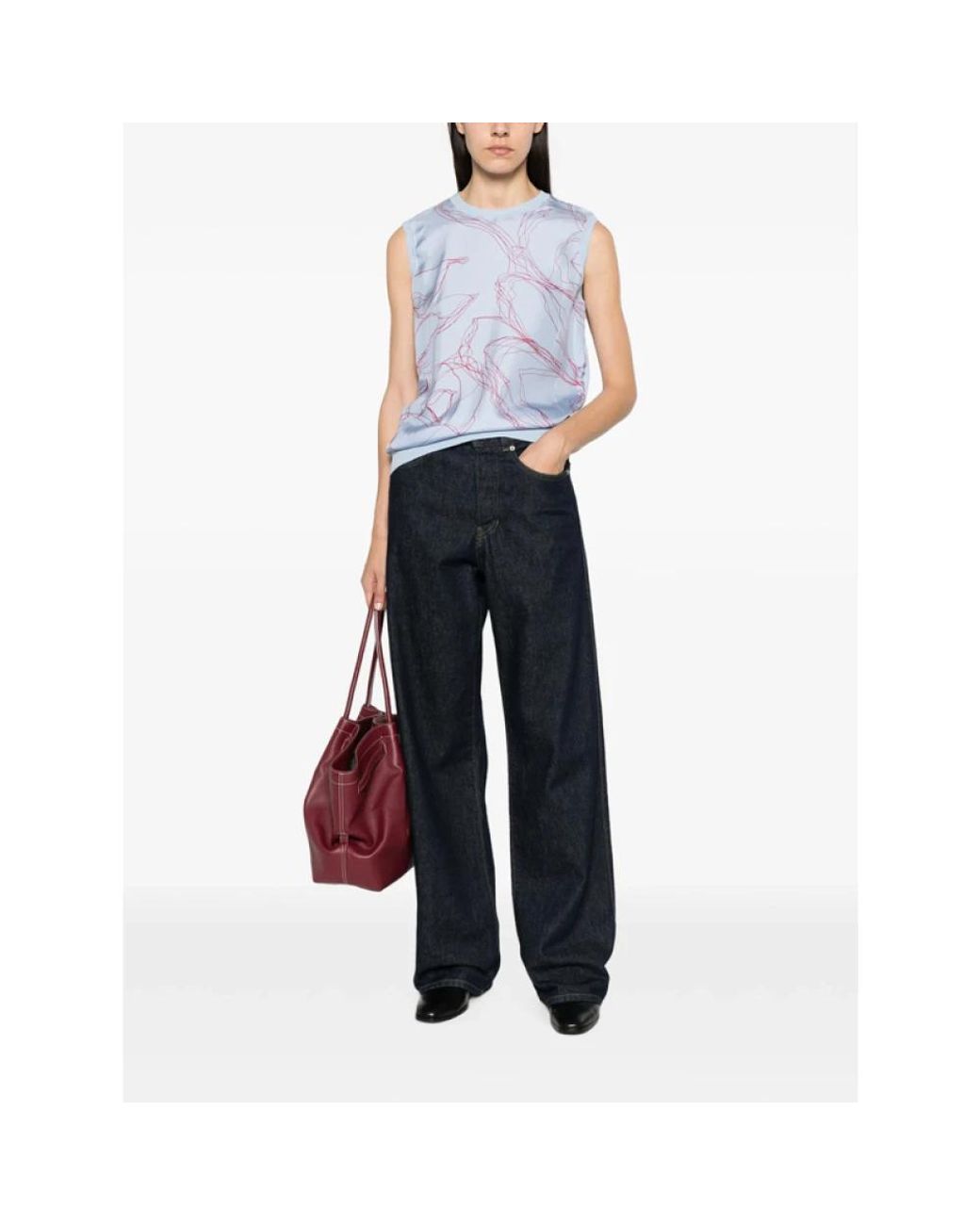 Fabiana Filippi Blue Sleeveless Tops