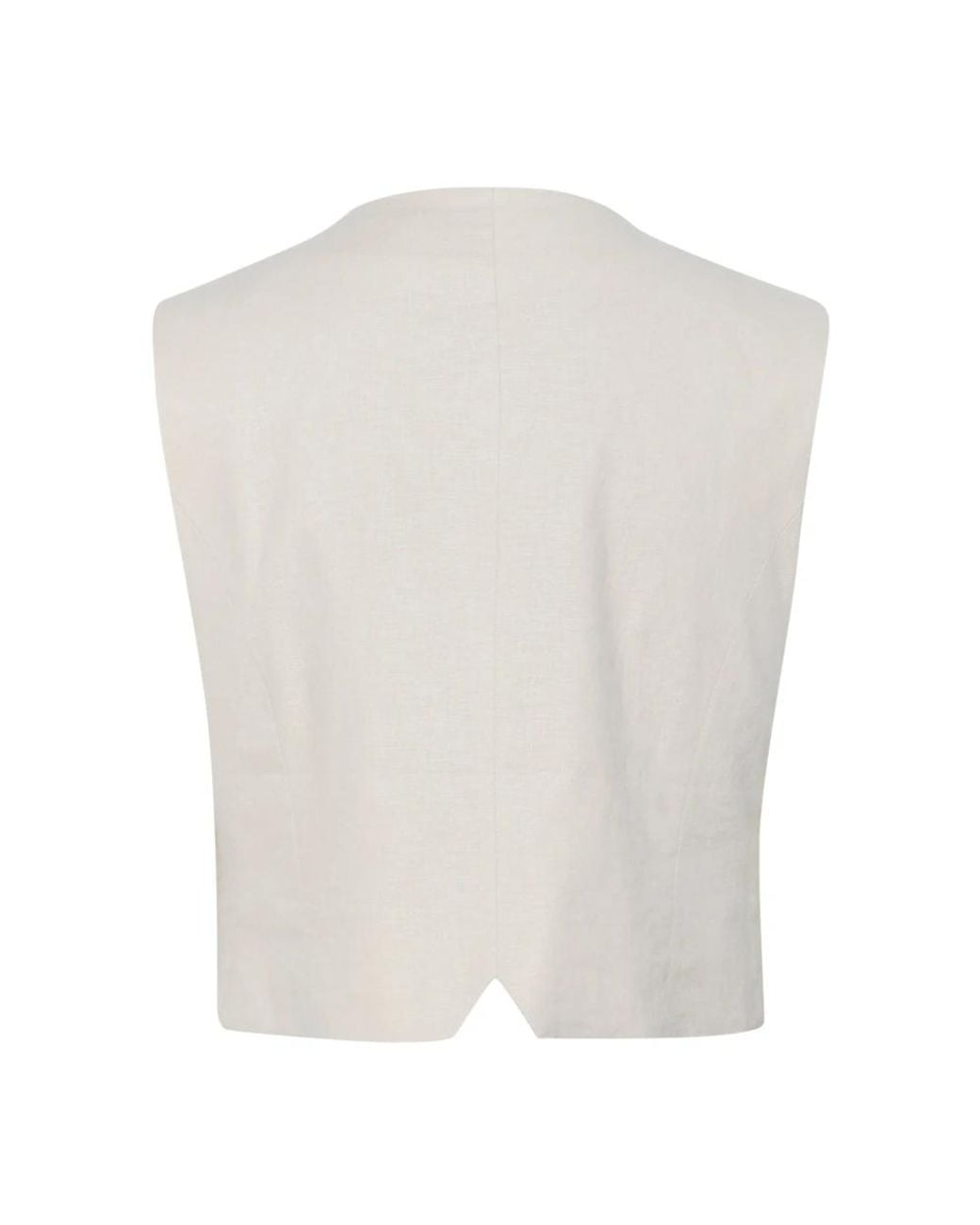 Gestuz Jassen ,Grijs ,Linnen Ancient Scroll Linen Waistcoat in het White