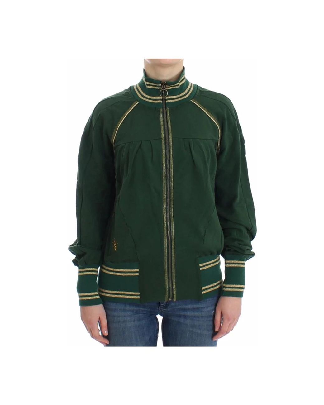 John Galliano Truien & Vesten ,Groen ,Katoen Mock Zip Cardigan in het Green
