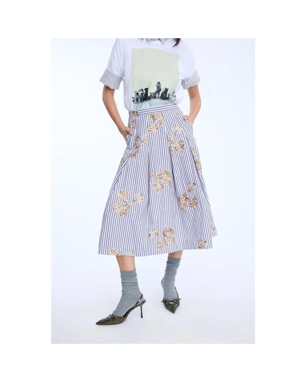Munthe Blue Midi Skirts