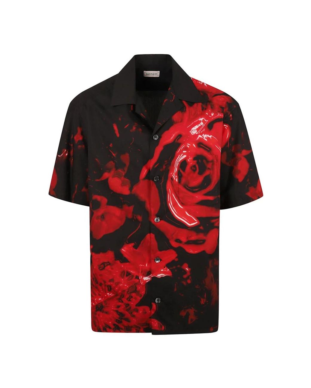 McQueen Red Short Sleeve Shirts for men