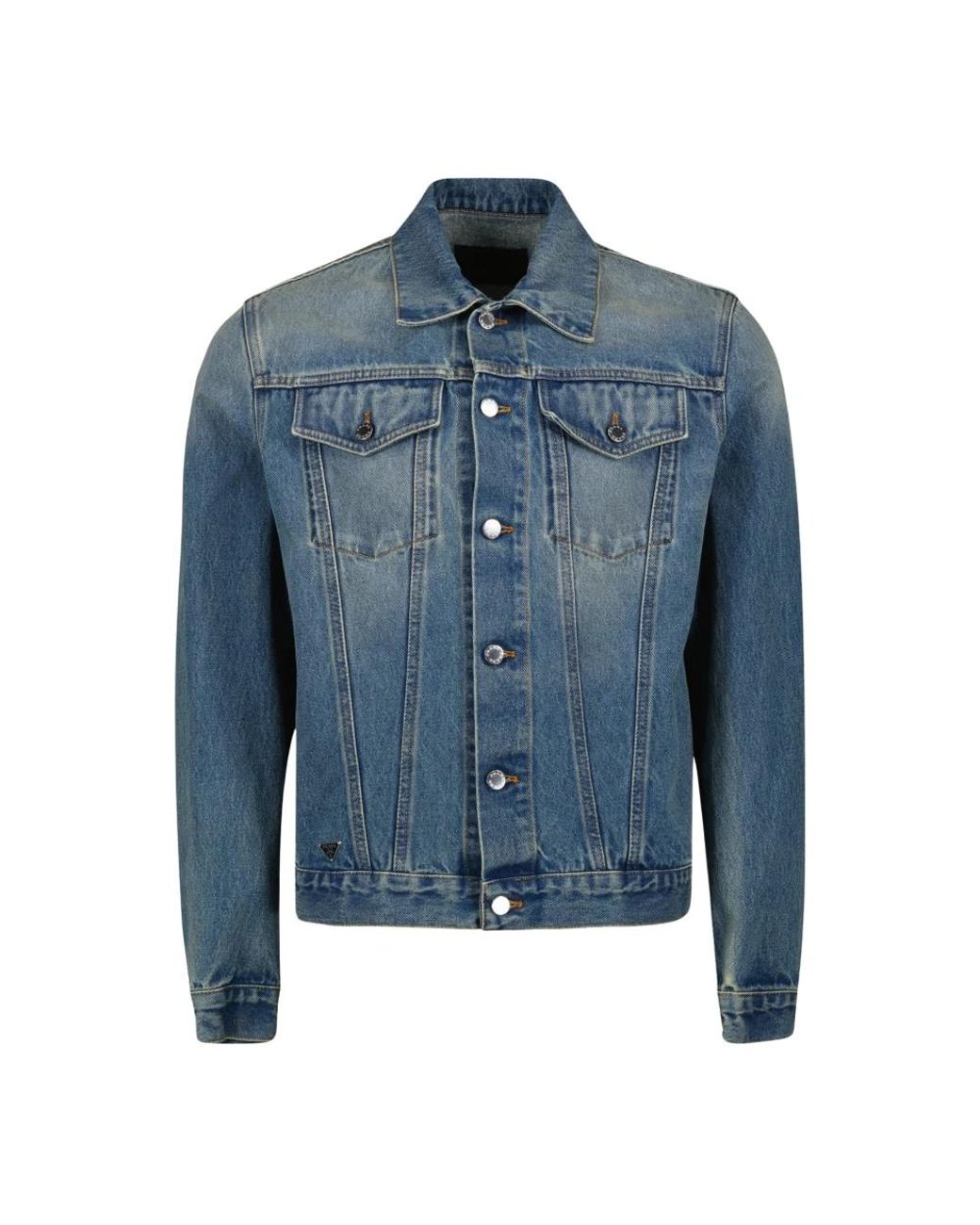 Prada Jassen ,Blauw ,Denim Denim Jas Klassiek Blauw Gewassen in het Blue voor heren
