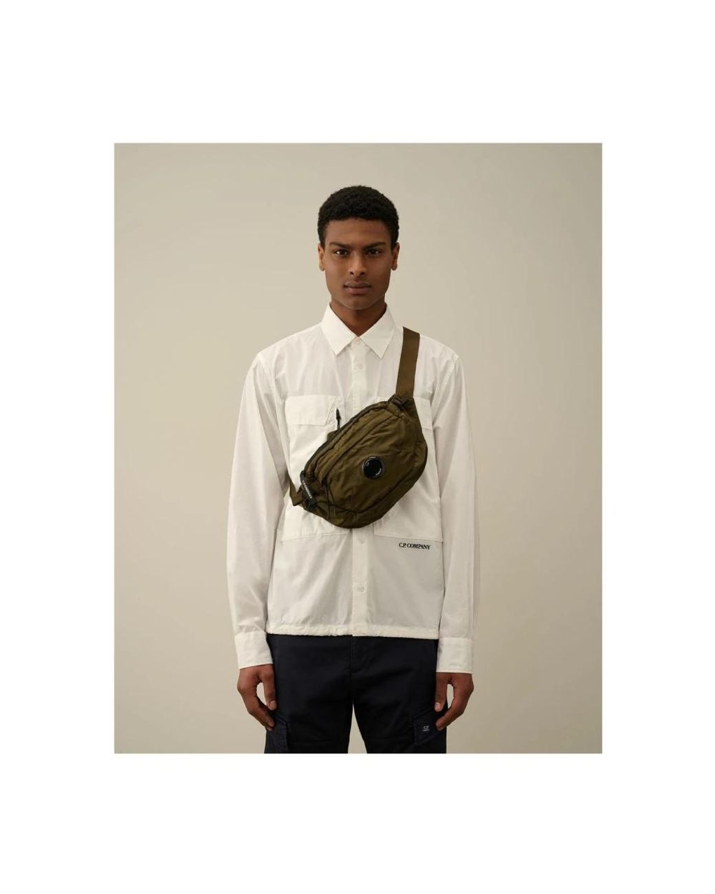 C P Company Green Bum Bags for men