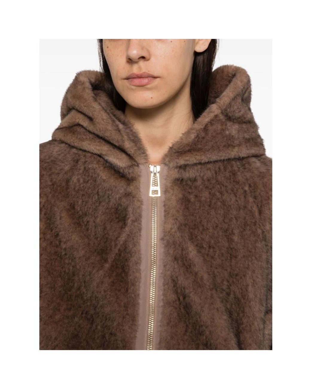 Liu Jo Brown Faux Fur & Shearling Jackets