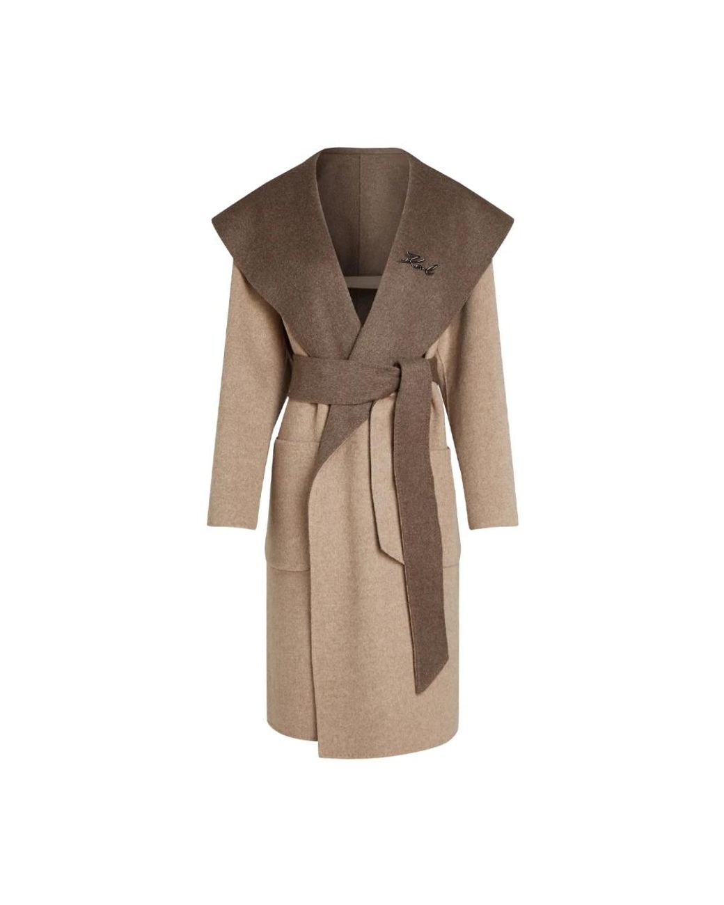Karl Lagerfeld Brown Belted Coats