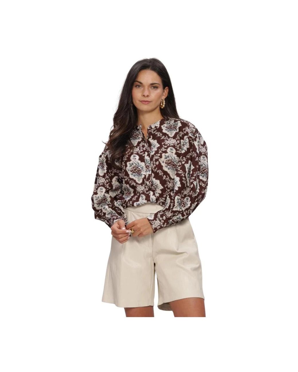 Antik Batik Irene Blouse in het Brown