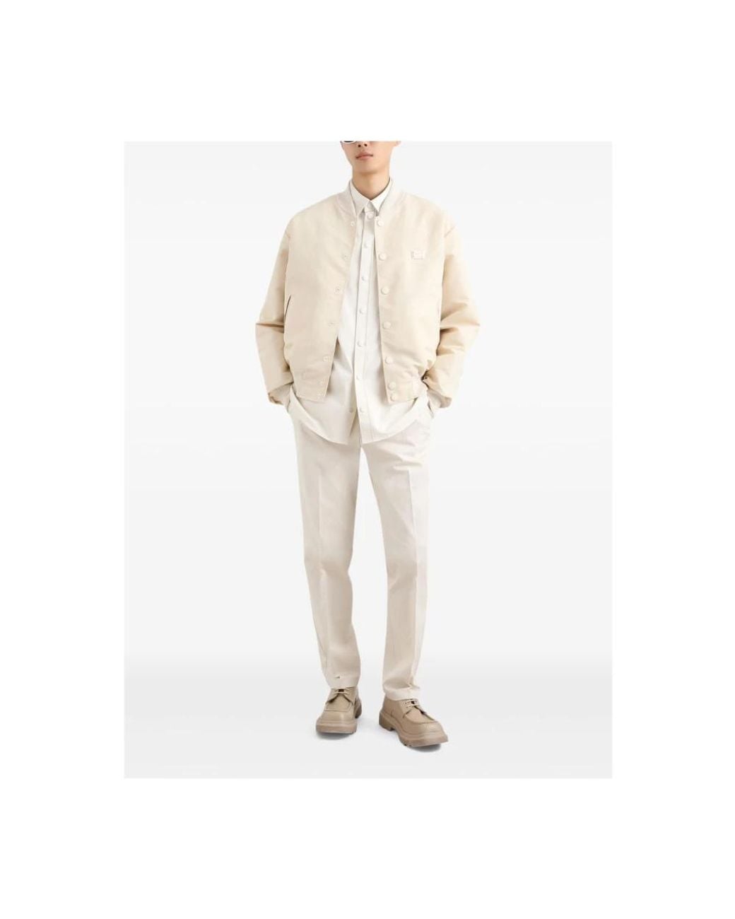 Dolce & Gabbana White Slim-Fit Trousers for men