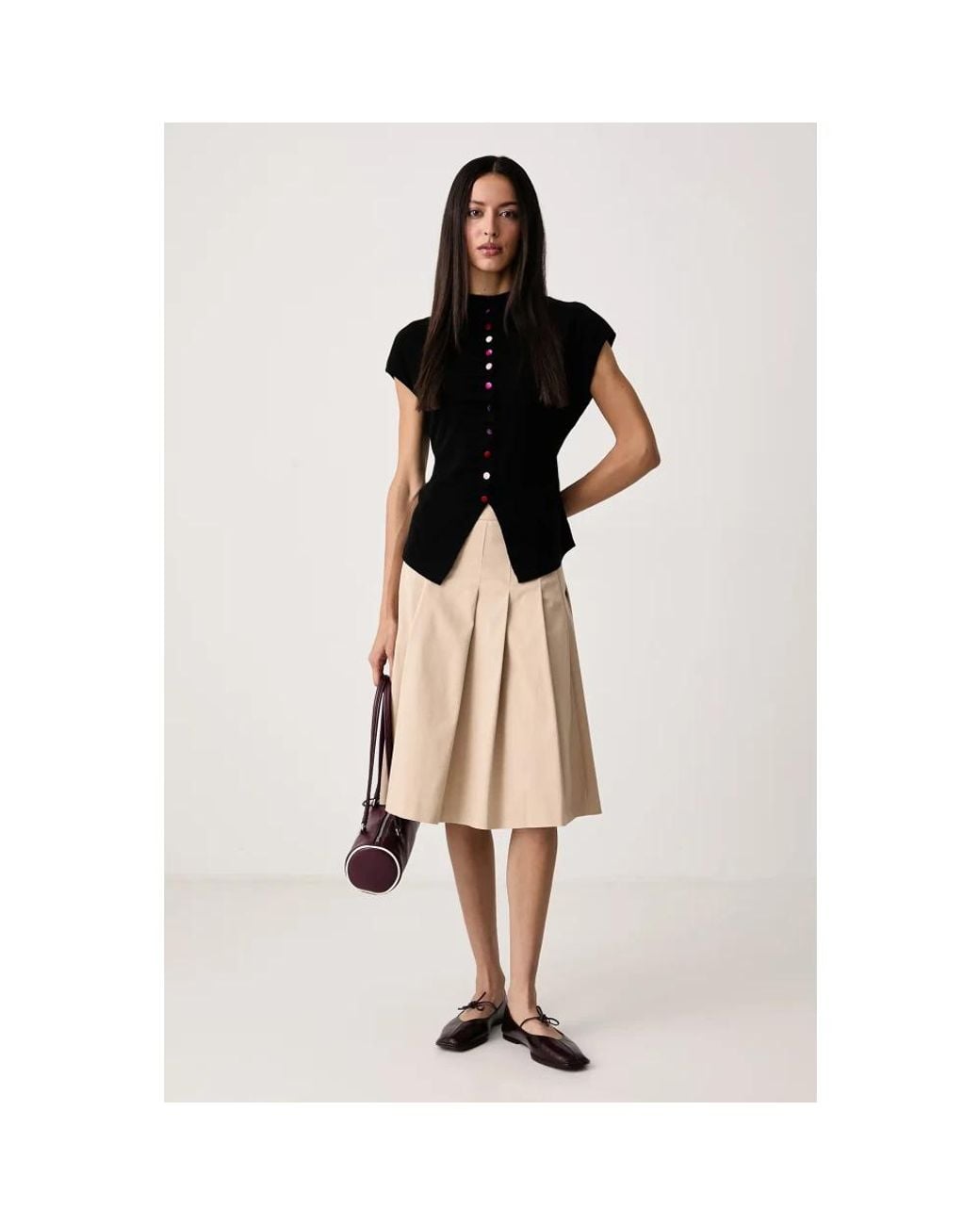 Midi Skirts Lacoste en coloris Natural