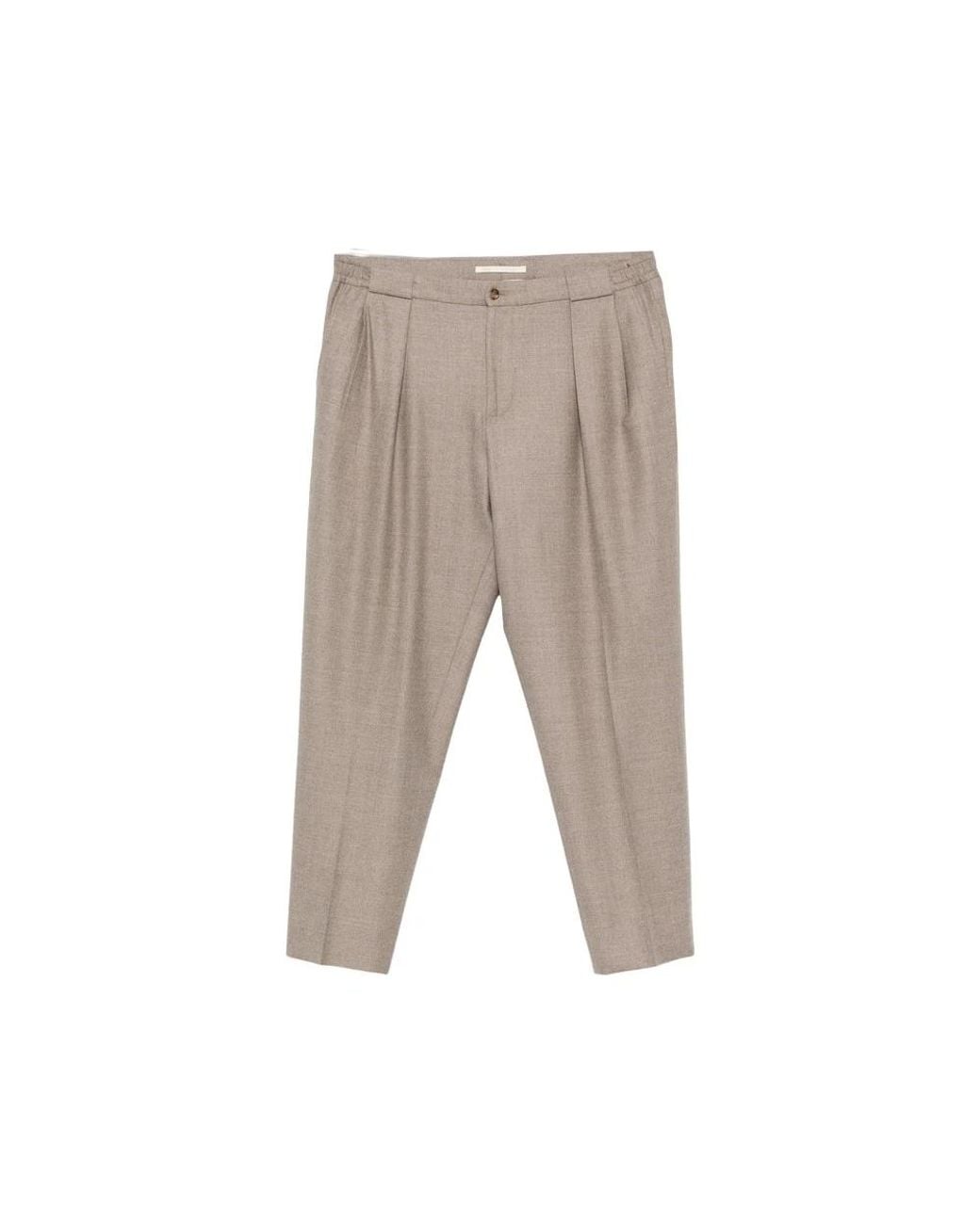 BRIGLIA Gray Suit Trousers for men