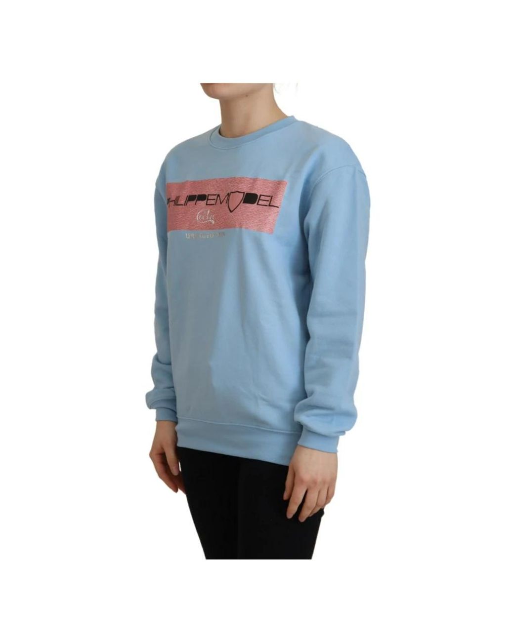 Philippe Model Blue Hellblauer logo bedruckter pullover