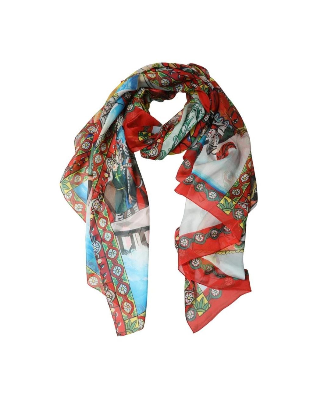 Dolce & Gabbana Red Silk Scarves