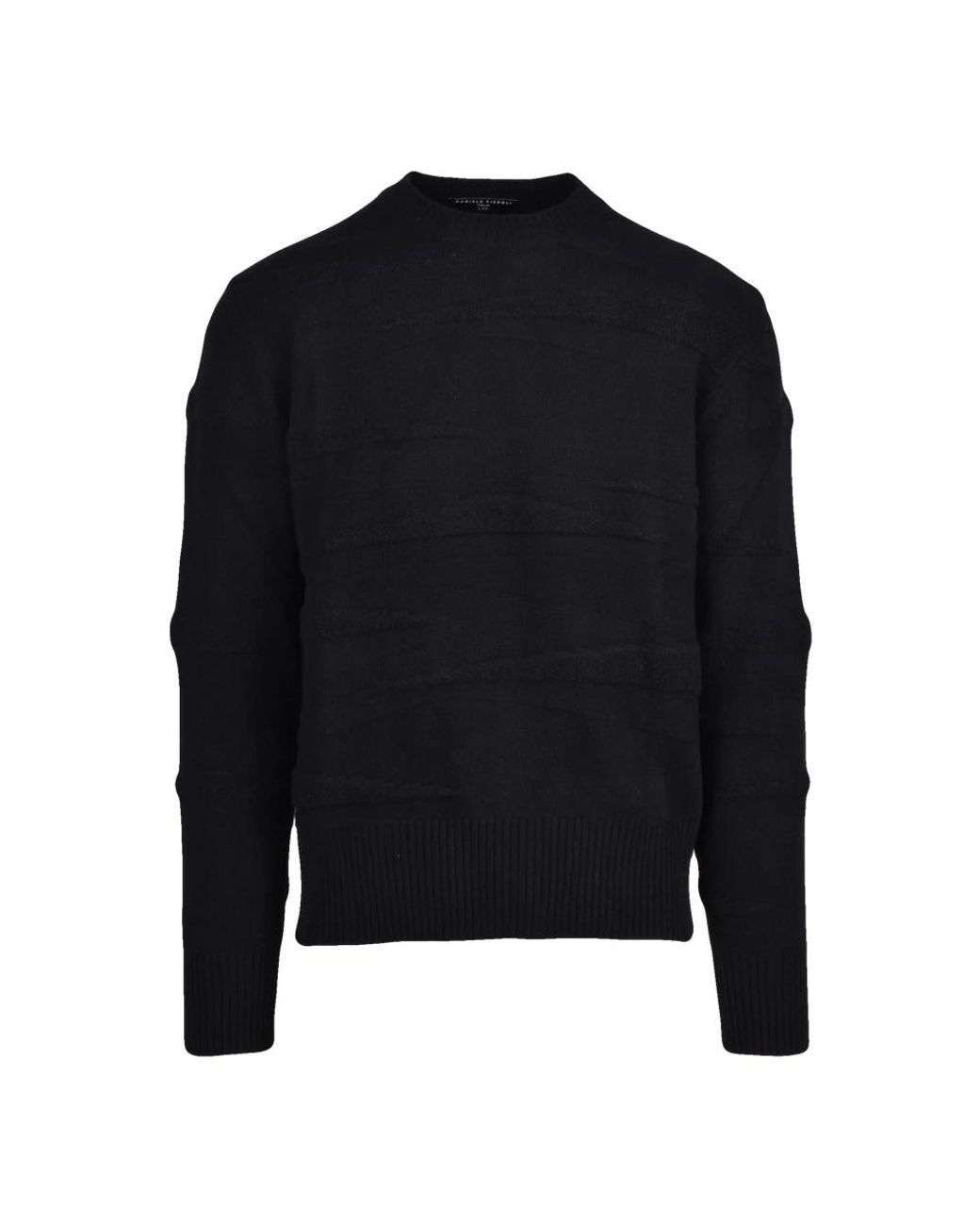 Daniele Fiesoli Black Round-Neck Knitwear for men