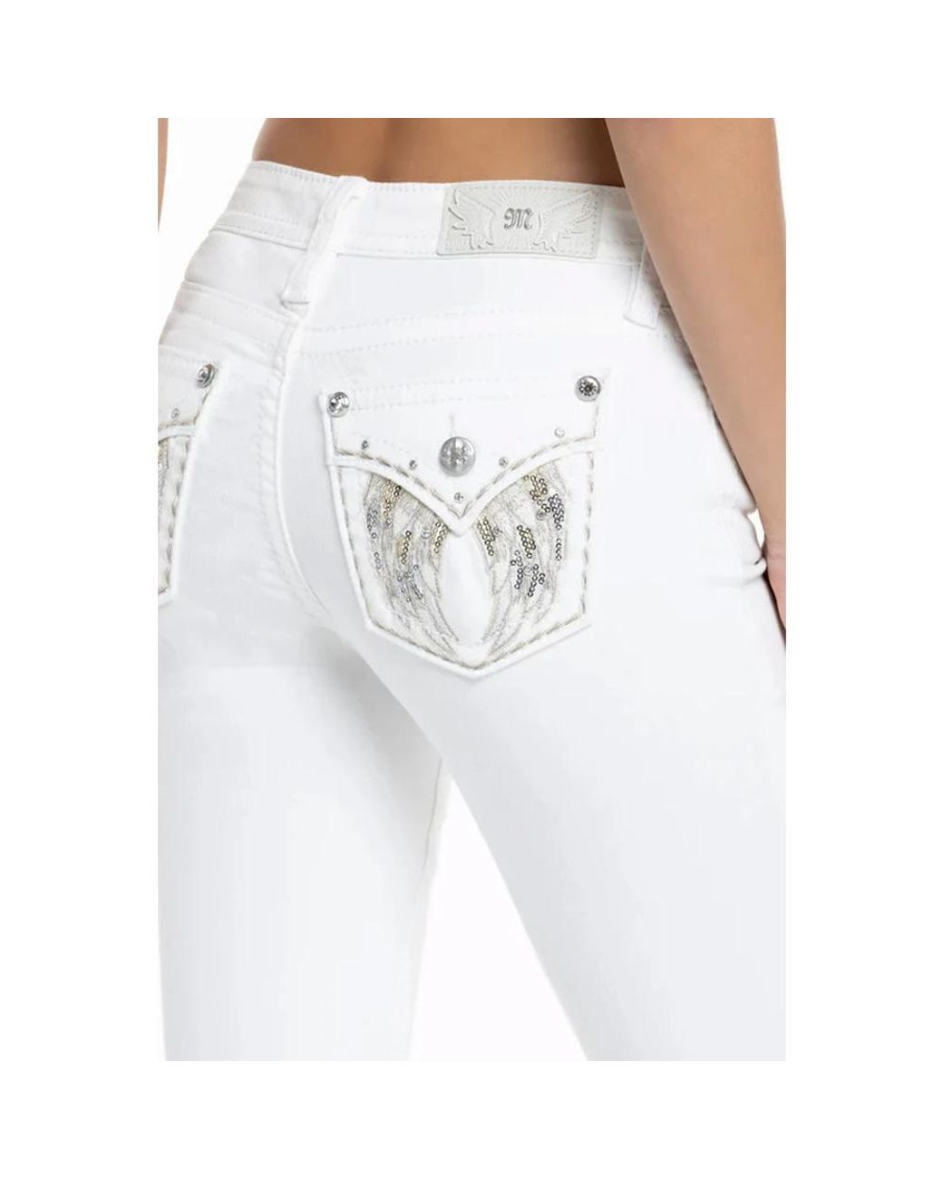 Miss Me White Slim-Fit Jeans
