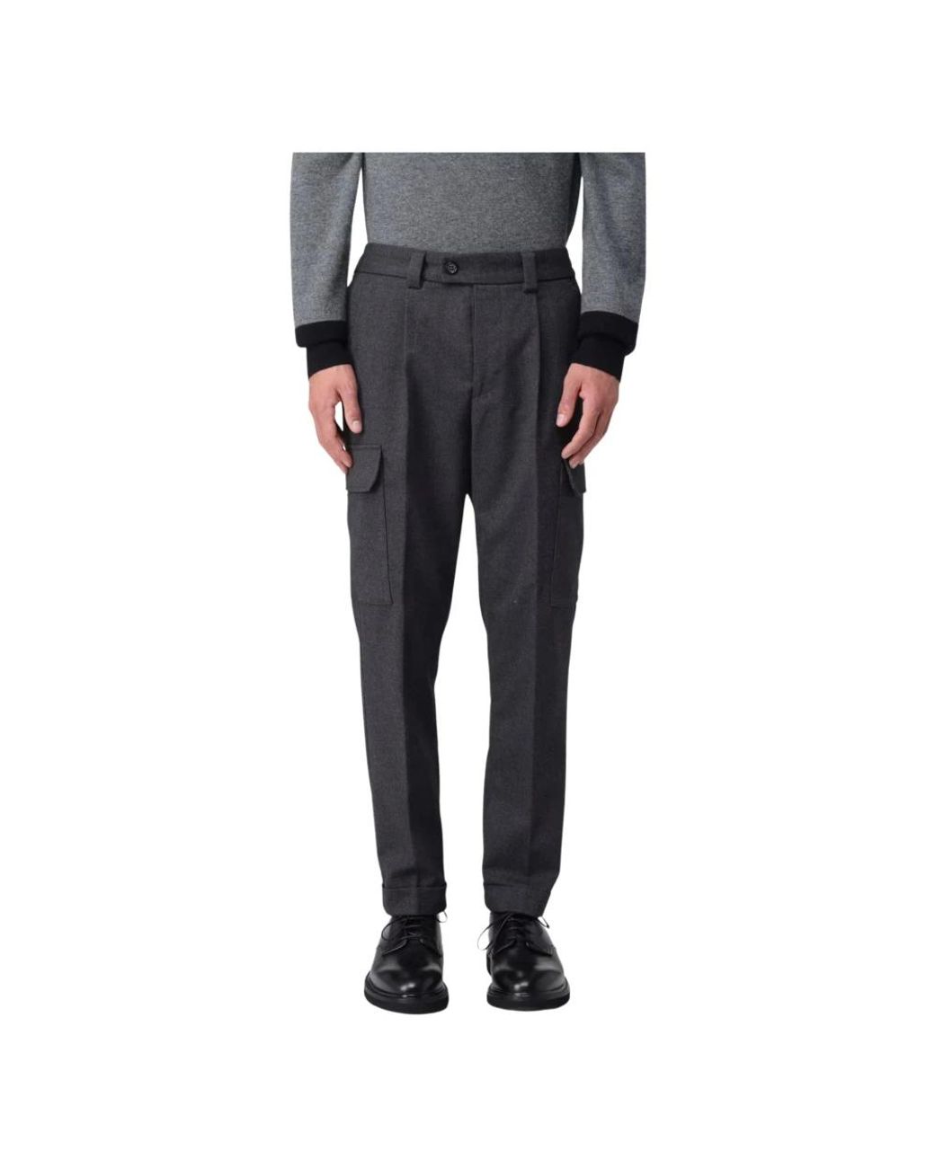 Paolo Pecora Gray Slim-Fit Trousers for men