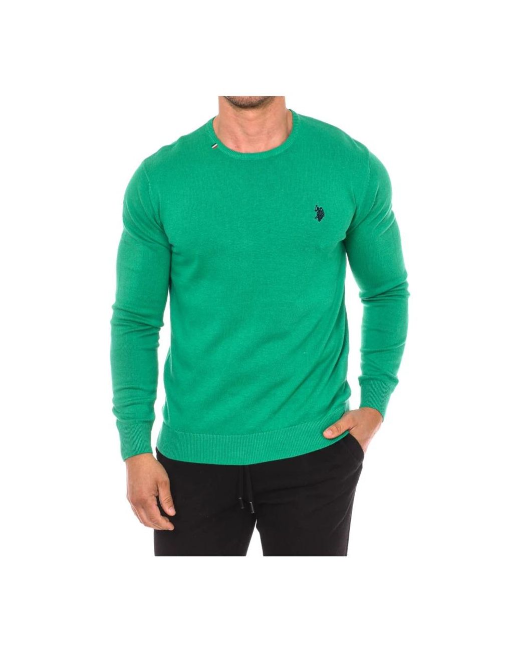 U.S. POLO ASSN. Green Round-Neck Knitwear for men