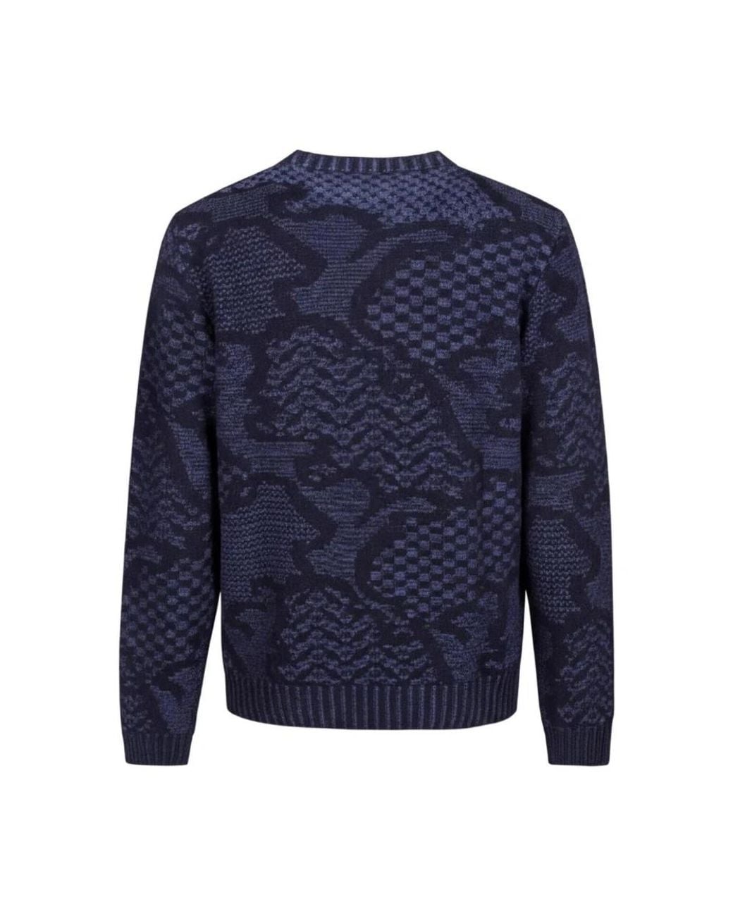 Etro Blue Round-Neck Knitwear for men