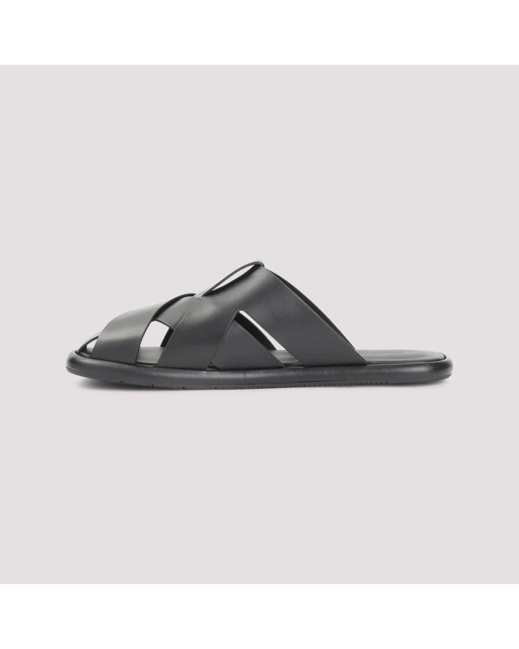 Giorgio Armani Leren Sandalen in het Black voor heren