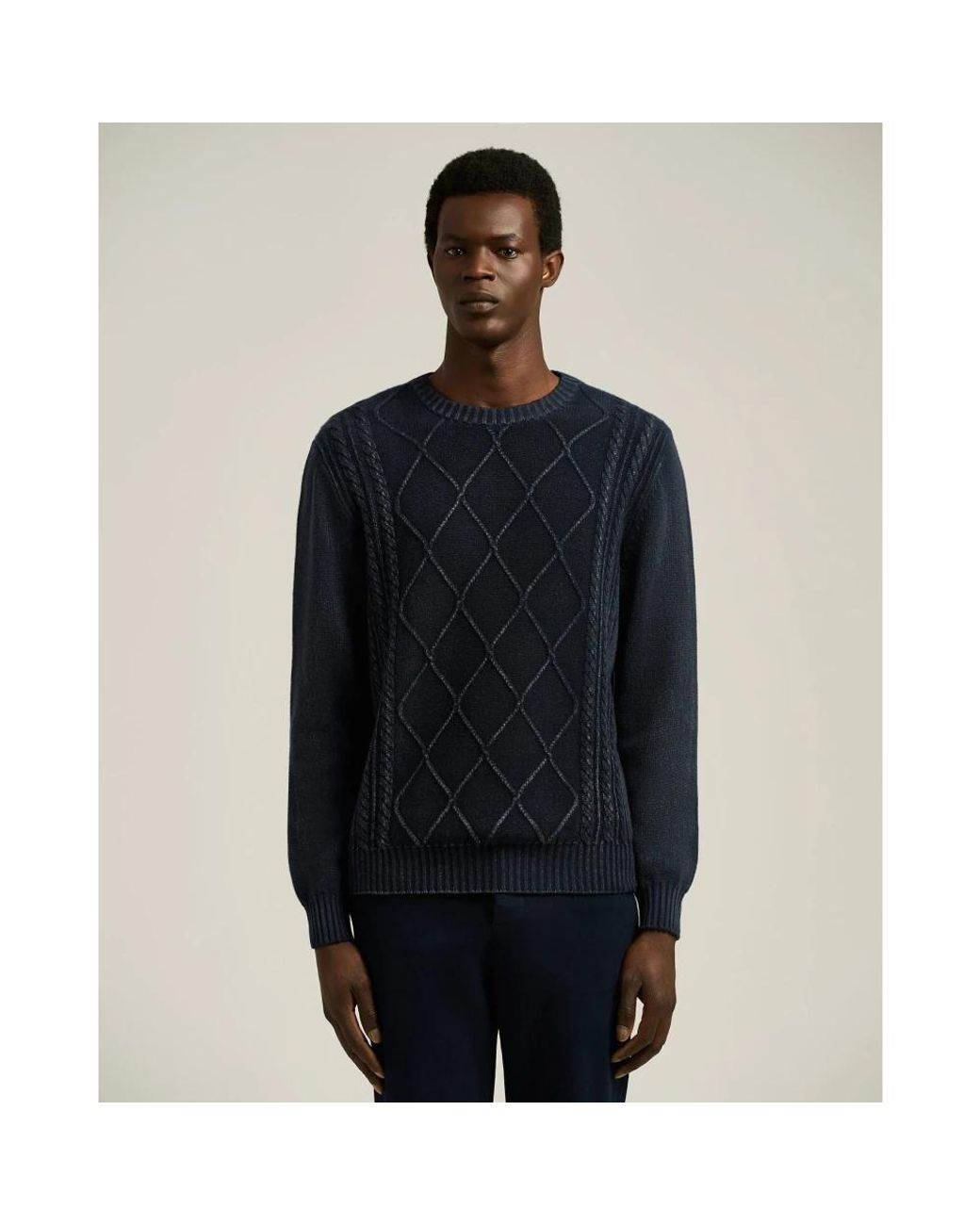 Kiton Kaschmir Pullover Mit Diamantmuster in Blue für Herren