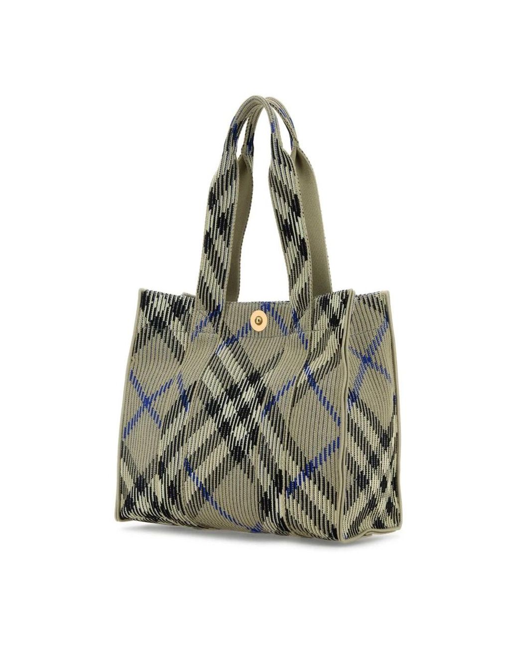 Burberry Green Bestickte Canvas-Einkaufstasche