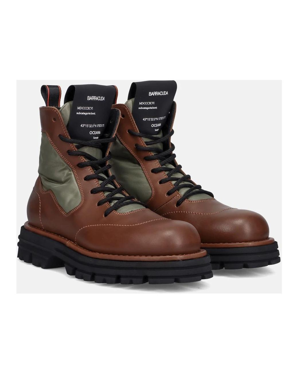 Lace-Up Boots di Barracuda in Brown da Uomo