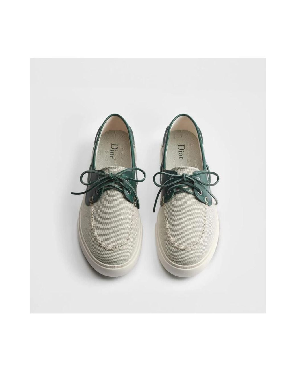 Dior Green Boat Shoes for men