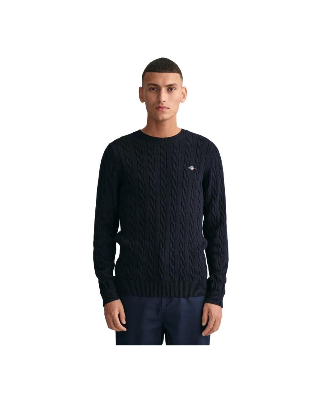 Gant Black Round-Neck Knitwear for men