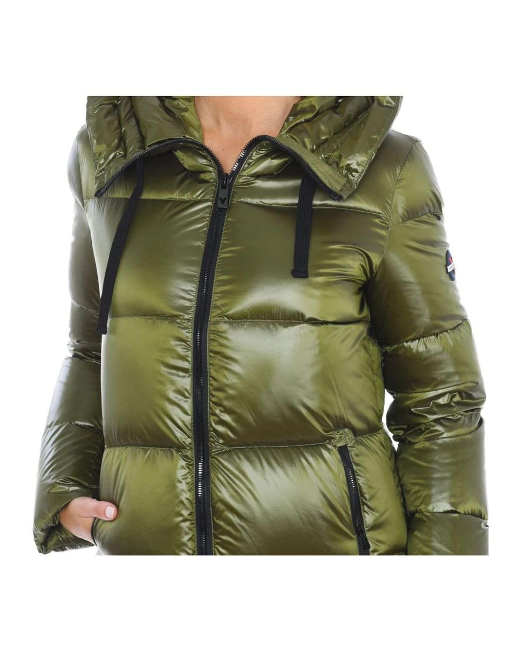 Vuarnet Jassen ,Groen ,Gewatteerde Jas Met Capuchon En Rits in het Green