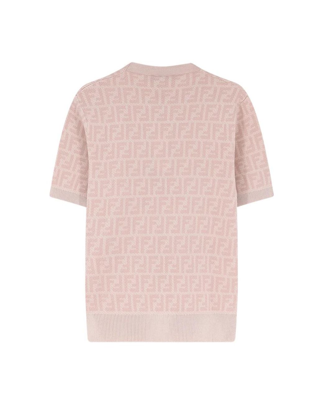 Fendi Truien & Vesten ,Roze ,Wol Ff Wollen Trui Met Zijde in het Pink