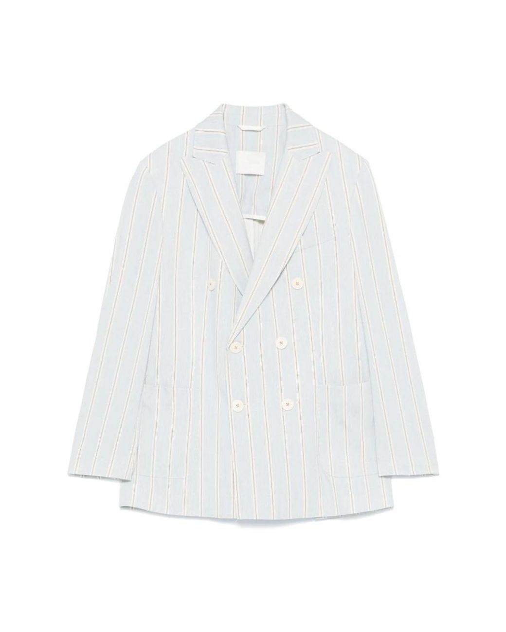 Circolo 1901 Jassen ,Blauw ,Lichtblauwe Blazer Met Schoudervullingen in het White