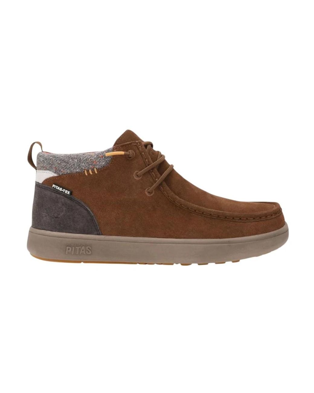 WALK IN PITAS Brown Lace-Up Boots for men