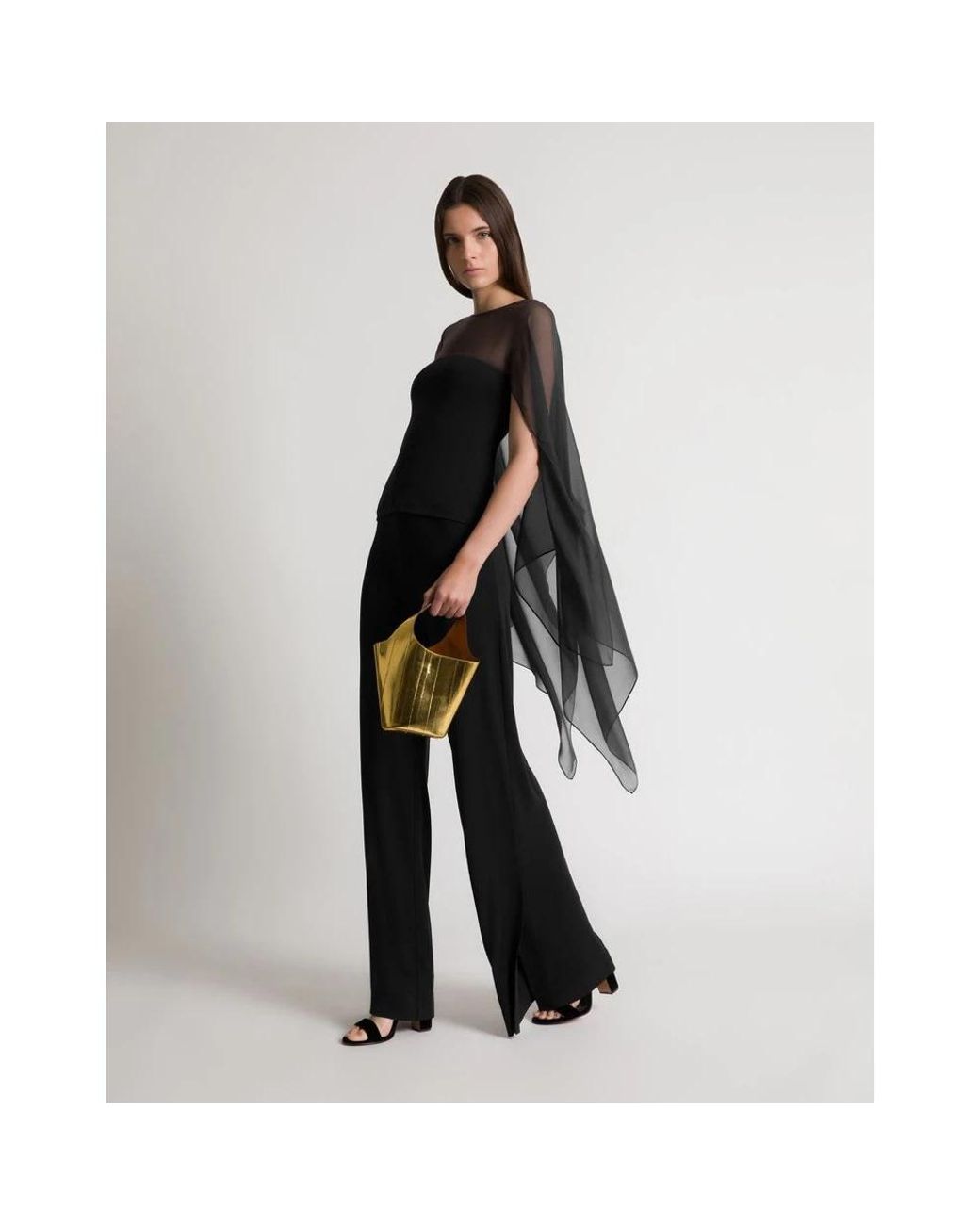 Alberta Ferretti Black Wide Trousers