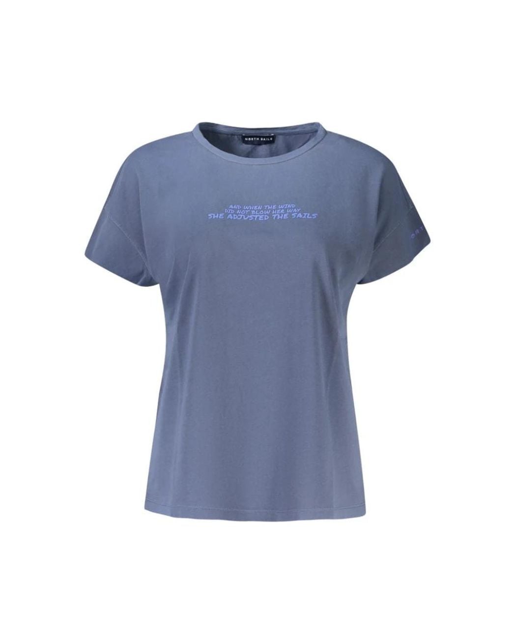 North Sails Tops ,Blauw ,Katoen Blauw Katoen Embossed Logo T-Shirt in het Blue