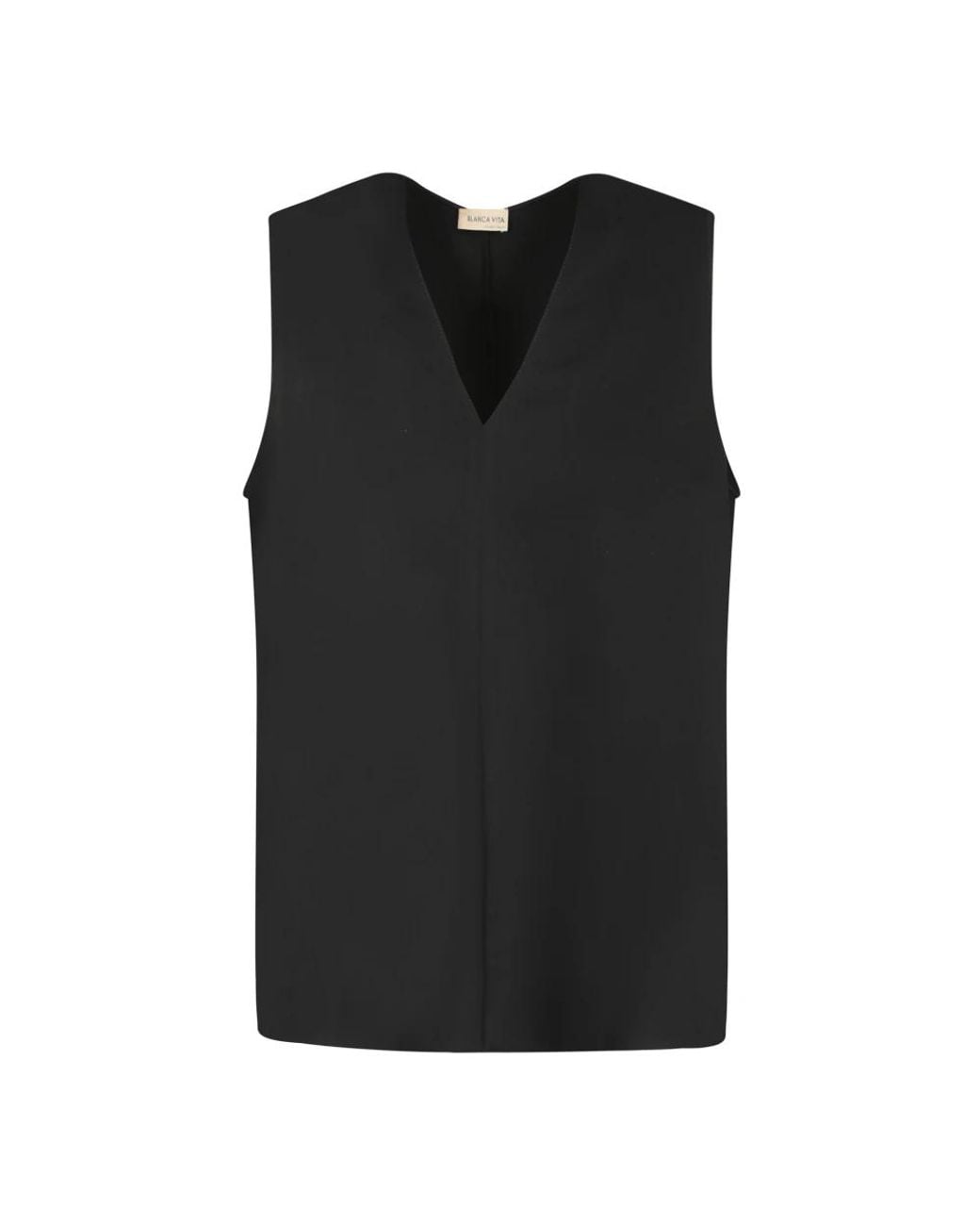 Blanca Vita Black Sleeveless Tops