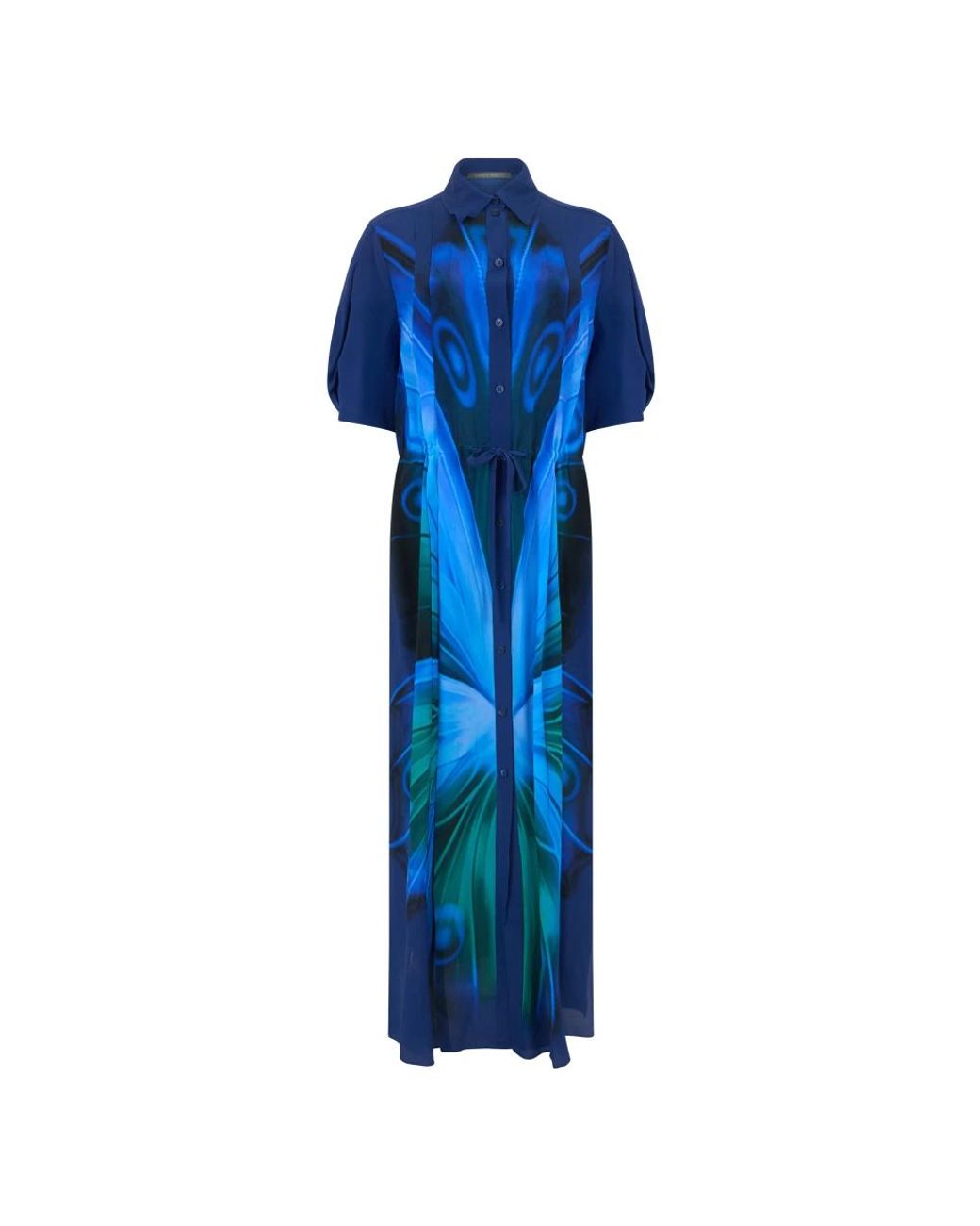 Alberta Ferretti Blue Shirt Dresses