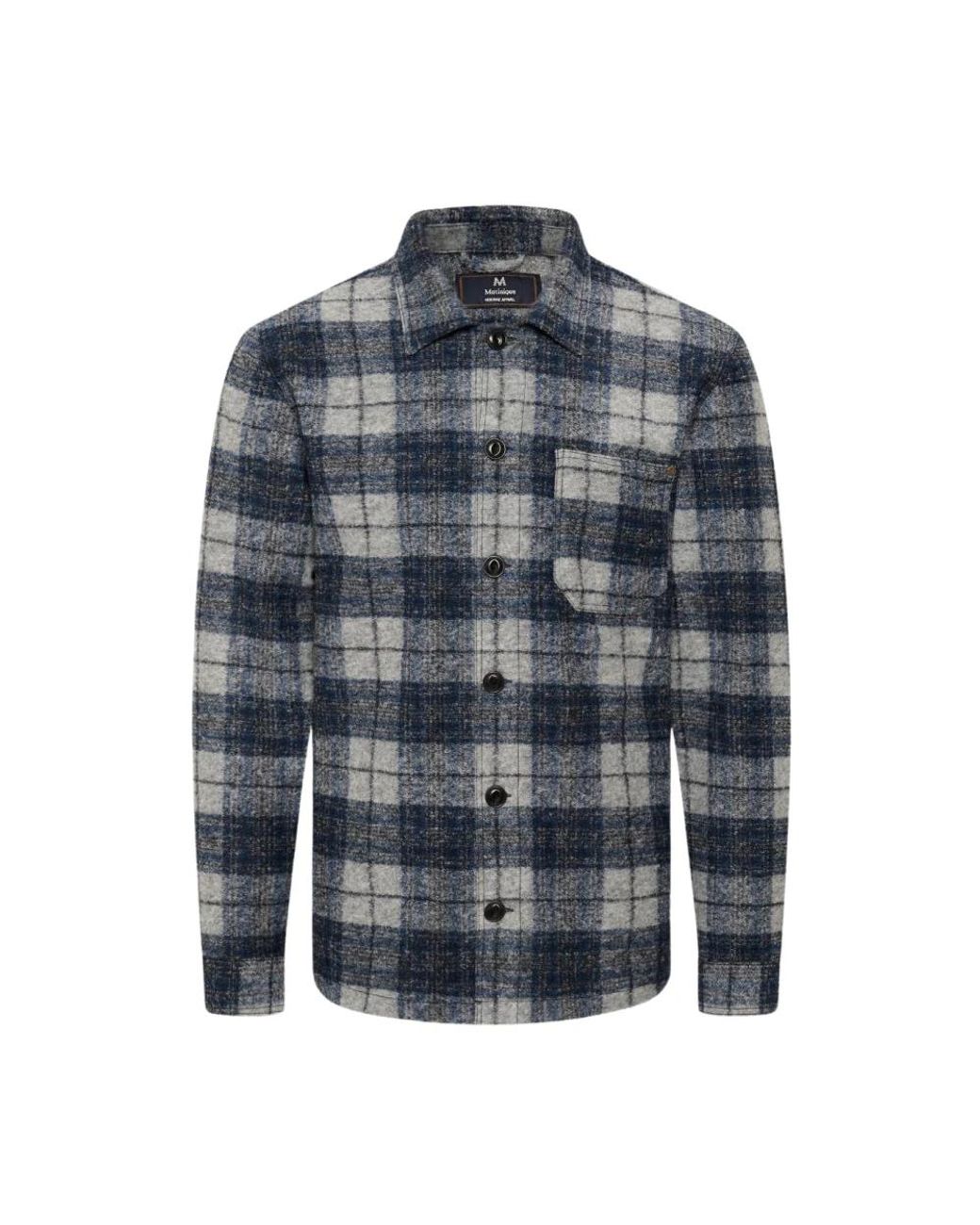 Matíníque Overhemden ,Veelkleurig ,Wol Geruite Overshirt in het Blue voor heren