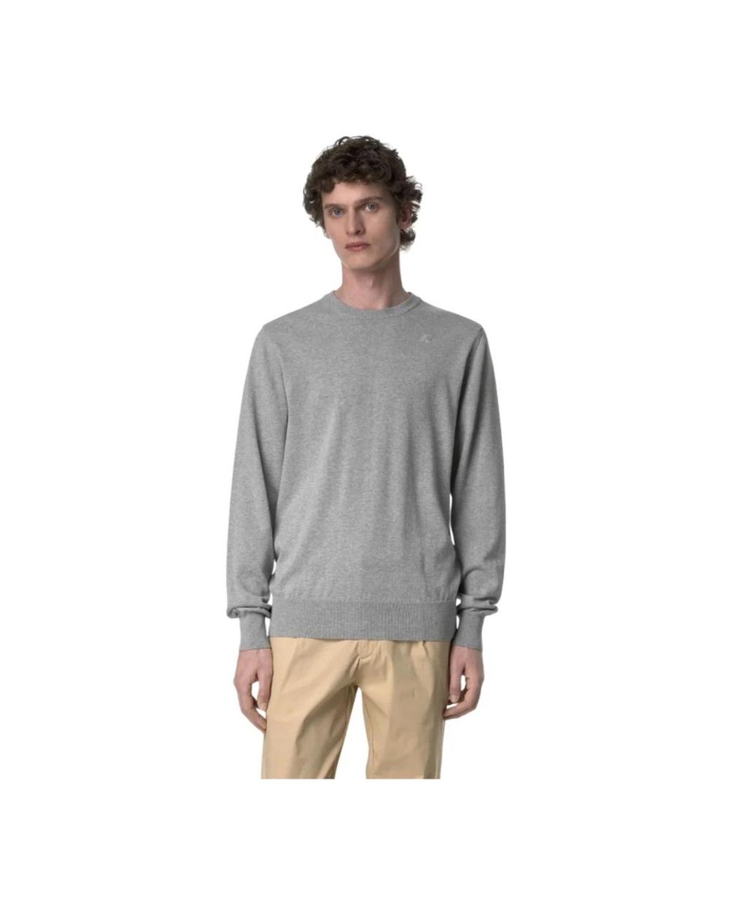 K-Way Gray Round-Neck Knitwear for men