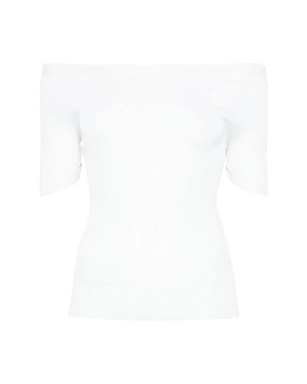 Khaite White Round-Neck Knitwear