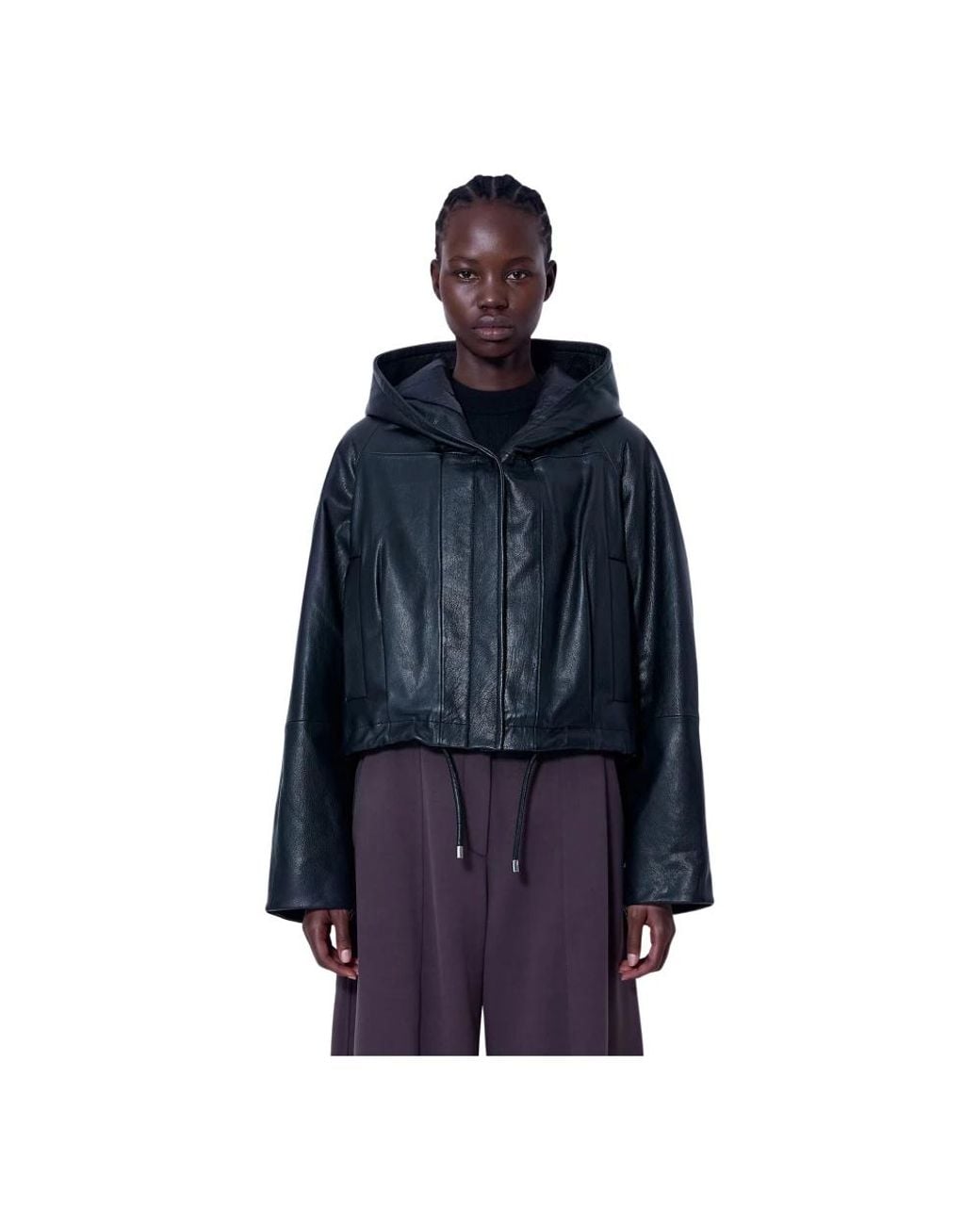Sportmax Blue Leather Jackets