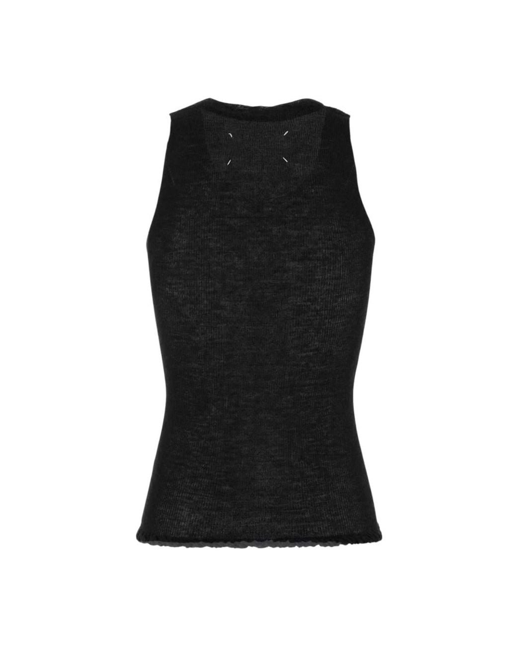 Maison Margiela Black Sleeveless Tops