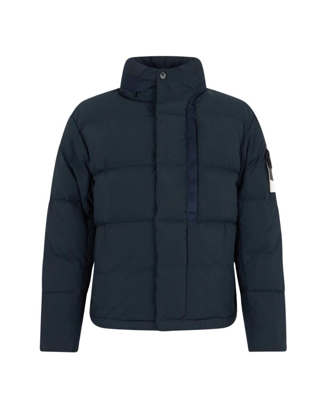 Stone Island Gewatteerde Jas Met Logo in het Blue voor heren