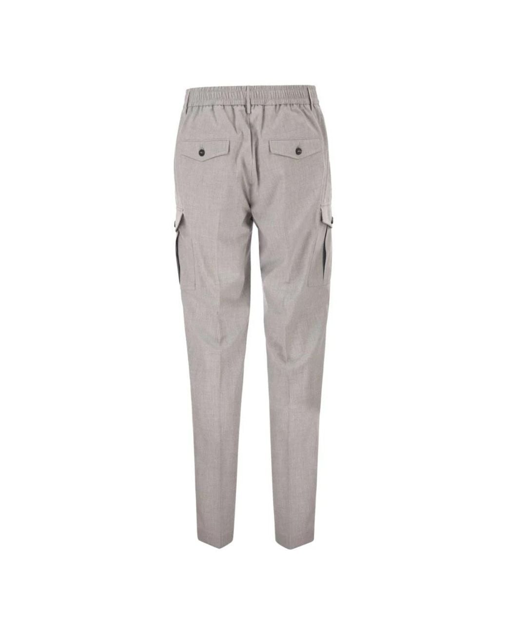 Peserico Gray Slim-Fit Trousers for men