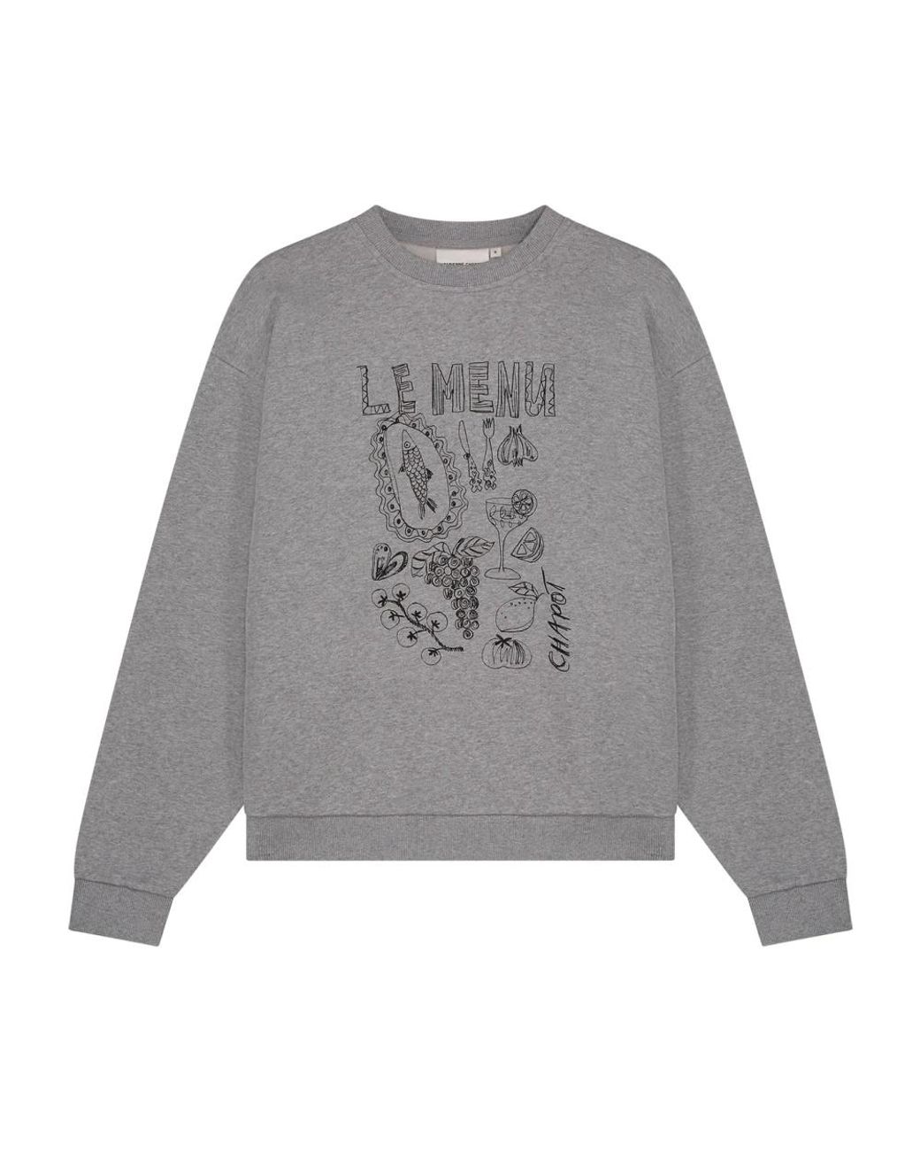 FABIENNE CHAPOT Hoodies & Sweatvesten ,Grijs ,Katoen Terry Chateau Sweater in het Gray