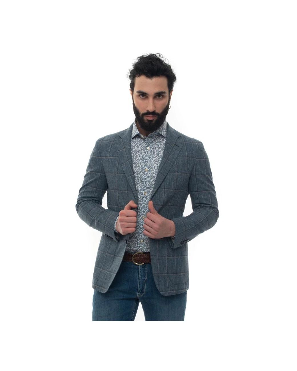 Luigi Borrelli Napoli Blue Blazers for men