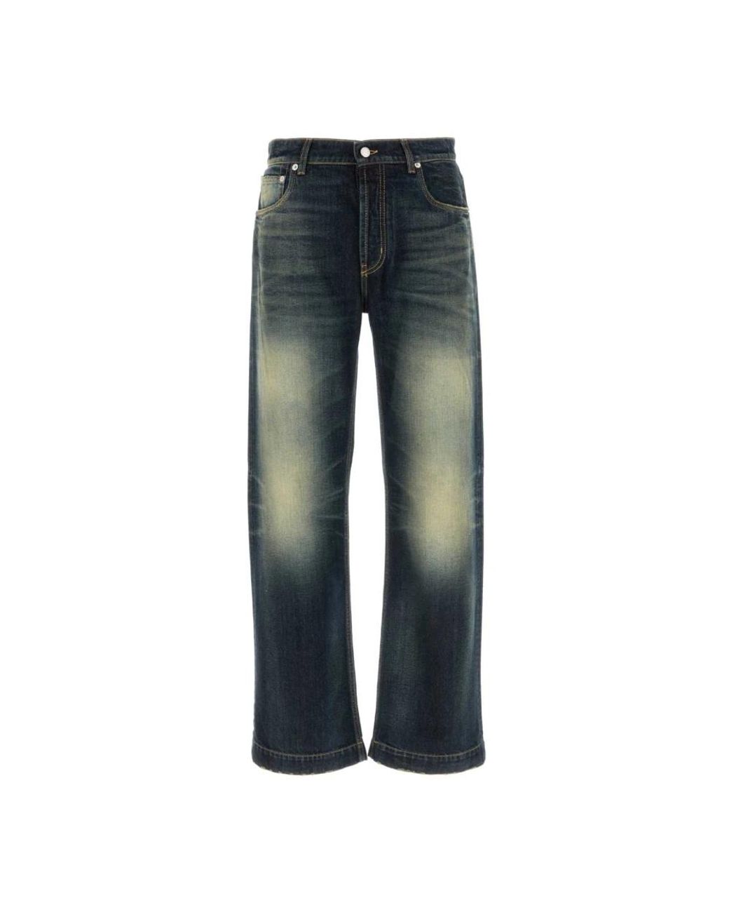 McQueen Blue Straight Fit Jeans for men