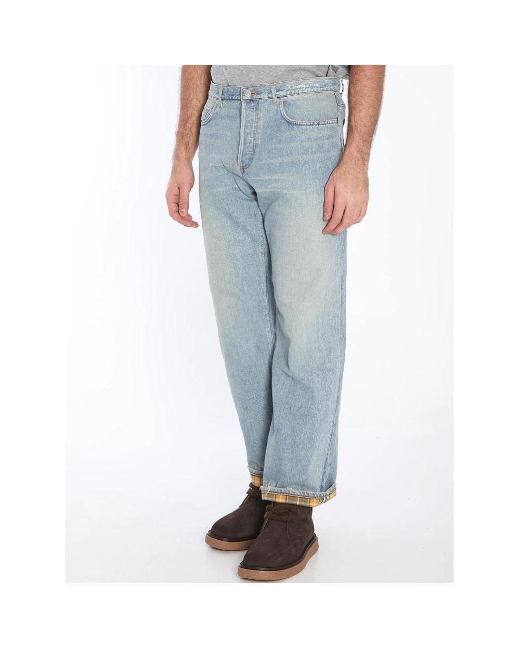 Dior Blue Straight Fit Jeans for men