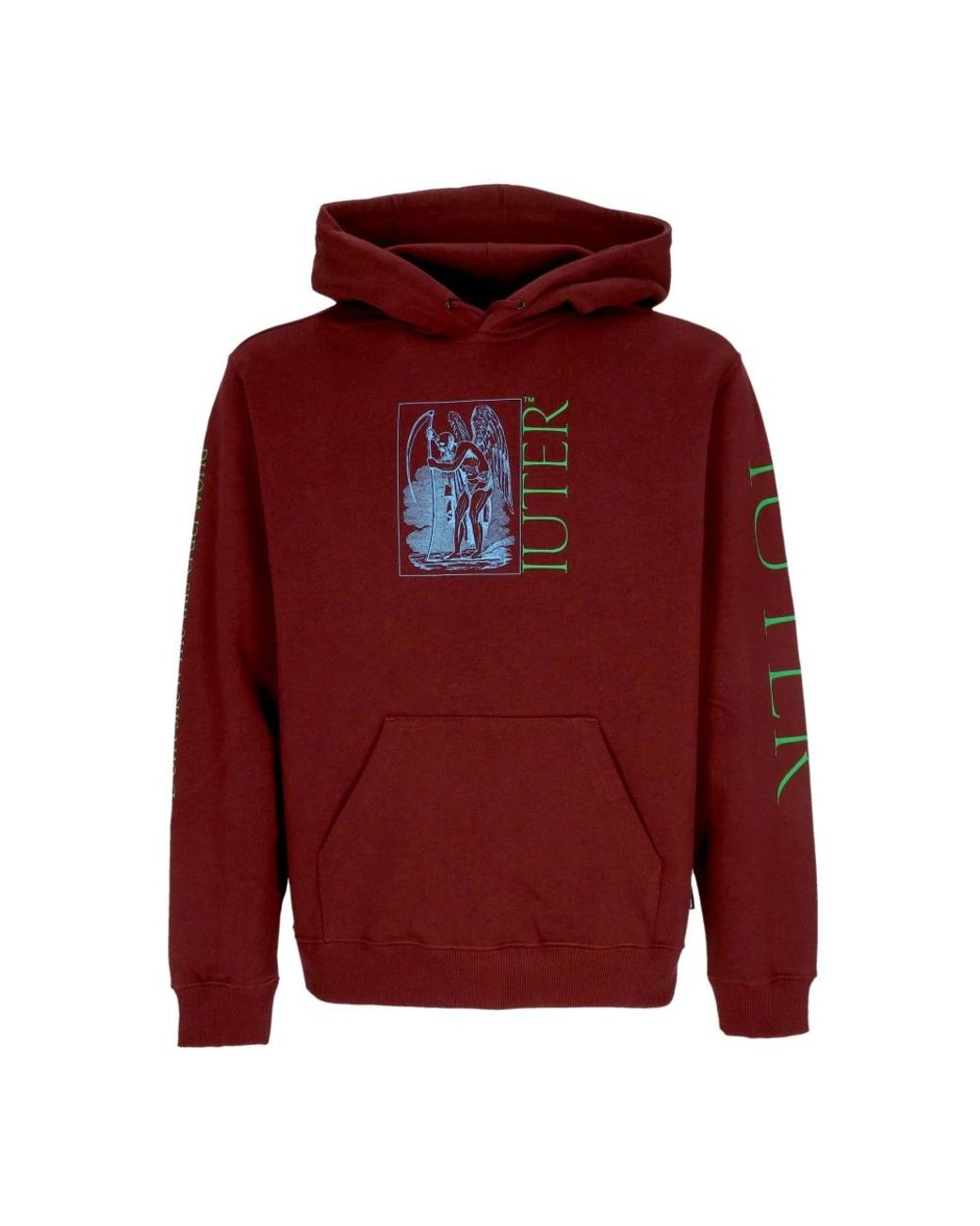 Iuter Hoodies & Sweatvesten ,Rood ,Katoen Burgundy World Hoodie Met Kangaroo Zak in het Red voor heren