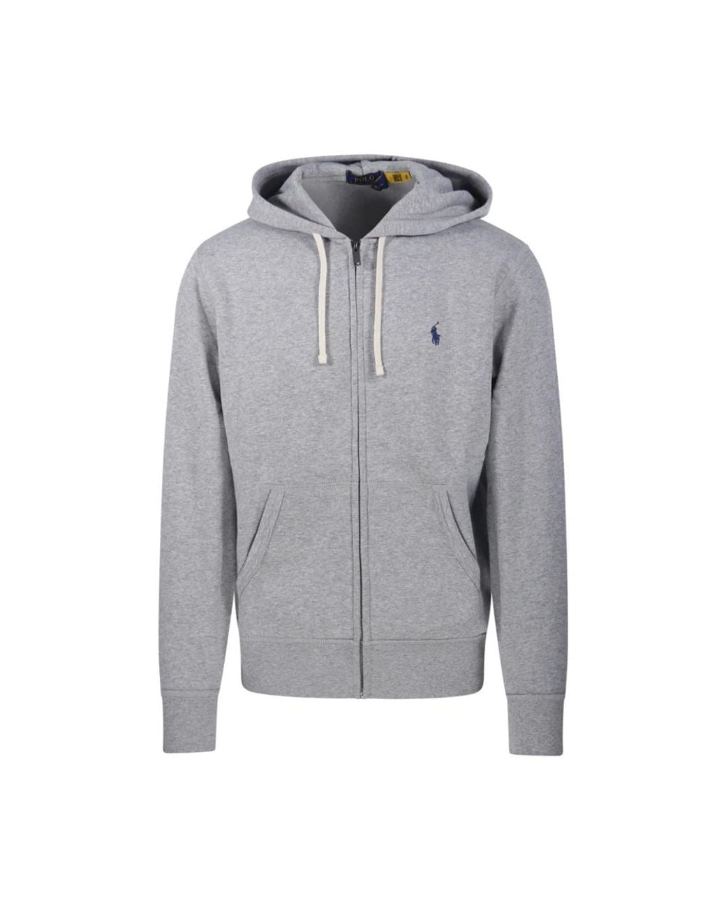 Ralph Lauren Hoodies & Sweatvesten ,Grijs ,Leer Hoody Sweatshirt in het Gray voor heren