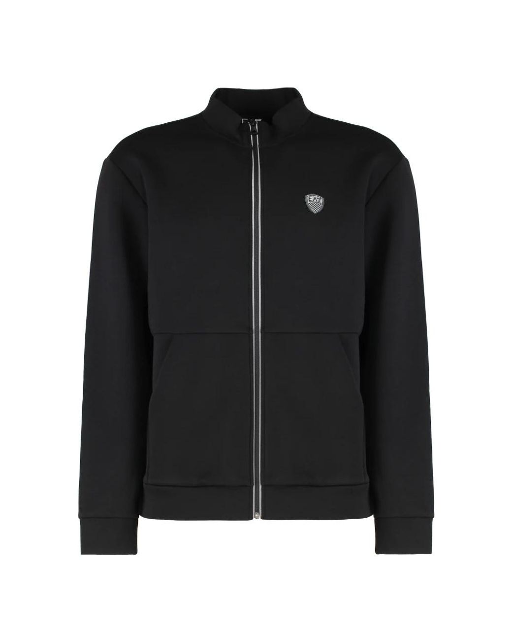 EA7 Black Zip-Throughs for men
